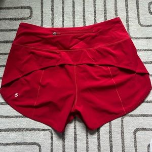 Lululemon Speed Up Mid-Rise Lined Short 4”- Dark Red